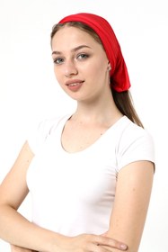 Resim Buff Dikişsiz Boyunluk Maske Baf Bandana Saç Bandı Kamp Aksesuar Kırmızı Desensiz 