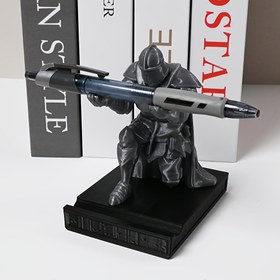 Resim 1 Takım Ortaçağ Şövalye Kılıcı Kalemlik - 3D Baskılı Masa Organizatörü, Parlak Yüzeyli, Hafif ve Dayanıklı Plastik (Biyo-Çevre Dostu) - Şık Ev & Ofis Dekoru, Halloween ve Noel için Fantazi Temalı Hediye - Dolma, Tükenmez ve Jel Kalemlerle Uyumlu 