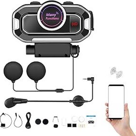 Resim tacery Motosiklet Kulaklık Hoparlörleri | Stereo Sesli Motosiklet Kablosuz Kulaklık | Su Geçirmez Daha Yüksek Kasklar Kulaklık Hoparlörleri 5.0, Eller Serbest, FM Radyo, Kolay Kurulum Motor Sporları 