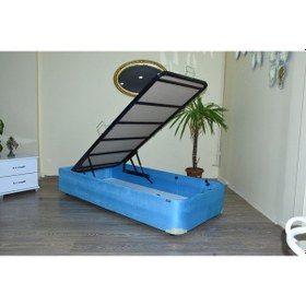 Resim Bengimobilya Baza Taytüyü Turkuaz Model Silinir Kapitone Başlık Metal Transm 