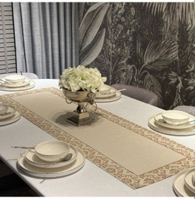 Resim Keten Balca Desen Runner 40x140 Cm Çok Renkli 