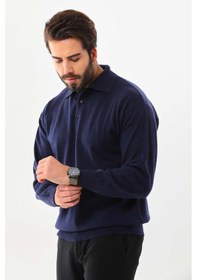 Resim Ersin Triko Erkek Polo Yaka Yün Kazak 4135 Lacivert 