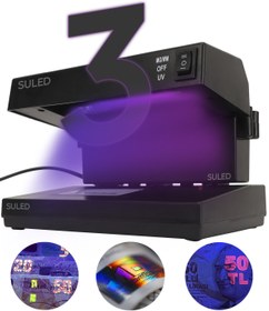 Resim SULED UV Pro3 Zoom Sahte Para Kontrol Cihazı Güçlü UV Mor Işık Profesyonel Sahte Para Dedektörü 220V 