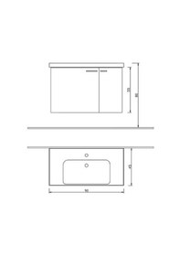 Resim Denko Terra 90 Cm Mdf Alize Banyo Dolabı Alt Modül Ve Lavabo Çok Renkli 