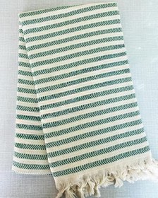 Resim Çizgili Hasır Peştemal%100 Pamuk Banyo Havlusu Türk Hamam Plaj Havlusu (Yeşil) 