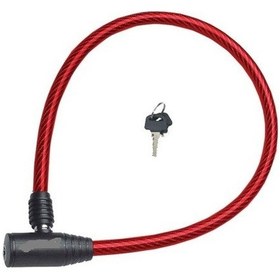 Resim 12X80 Anahtarlı Halat Kilit Kırmızı Renk Kırmızı 