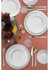 Resim Kütahya Porselen Bone Kalipso 18 Parça 6 Kişilik Yemek Takımı Pla 