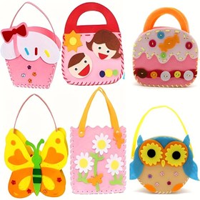 Resim 6 farklı olmayan DIY el sanatları çantası - Eğlenceli Hayvan ve Çiçek Tasarımları, Renkli Süslemeler, Gençlerin Oyunu ve Yaratıcı Projeler için Mükemmel, Gençlerin El Sanatları Çantaları | Eğlenceli Tasarım Çantaları | Dekoratif Süslemeler, Sevimli Çantalar 