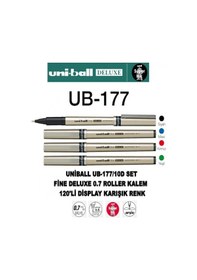 Resim Siyah Pilot Kalem Ub-177 Fine Deluxe 5 Adet Uniball Pilot Kalem 0.5 Mm Roller Uçlu Pilot Kalem İnce Uçlu Likit Mürekkep Siyah 