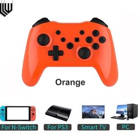Resim Turuncu Kablosuz Gamepad Bt Oyun Denetleyicisi Nintendo Anahtarı İçin Lite Ps3 Oyun Konsolu Akıllı Tv Kutusu Rüzgar 7 8 10 Pc Joystick 