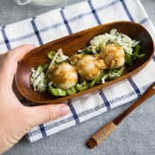 Resim 1 adet Japon Esintili Ahşap Servis Tepsisi - Geometrik Tasarım, Sushi, Meyve & Havlular İçin Mükemmel - Şükran Günü & Günlük Kullanım İçin İdeal 