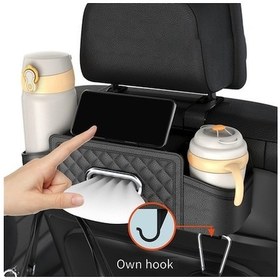 Resim Besthome1 Siyah Abs Araç Sandalye Arkası Organizatörü, 2 İçecek Rakası, Makyaj, Telefon Tutucu İle İçini Düzenle 