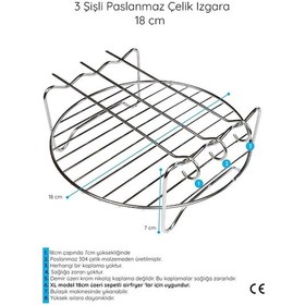 Resim Korkmaz Air Pro Airfryer 4 Litre İle Uyumlu Izgara Teli 3 Şişli 
