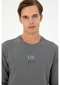 Resim U.S. Polo Assn. Erkek Comfort Fit Bisiklet Yaka Gri Basic Sweatshirt 50293420-VR024 