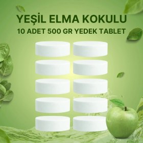 Resim 5 Adet 2X500 gr Nem Alıcı Rutubet ve Küf Önleyici Yedek Tablet Yeşil Elma 