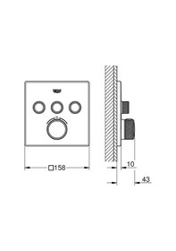 Resim Grohtherm Smartcontrol GRH29126GN0 Üç Valfli Akış Kontrollü Ankastre Termostatik Duş Bataryası Altın 