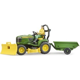 Resim Bruder John Deere Çim Biçme Traktörü Ve Bahçıvan 