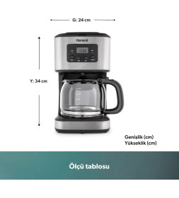 Resim Homend Coffeebreak 5006H Otomatik AyarlÄ± XL Cam Hazneli Filtre Kahve Makinesi 