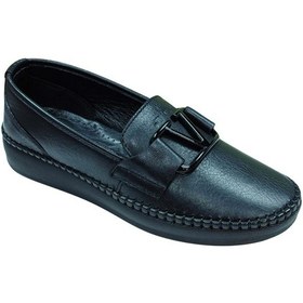 Resim Frida 2044 Kadın Siyah 37-41 Deri Tokalı Comfort Ayakkabı Siyah 