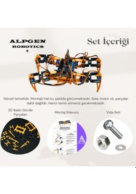 Resim 4 Ayaklı Arduino Örümcek Robot Yeni Pla Plastik Parça Seti Elektronik Dahil Değil Sg90 Uyumlu 