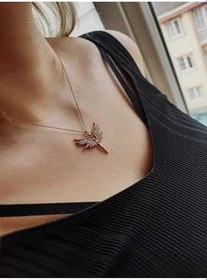 Resim Lapidaria Fanus Içerisinde Dekoratif Peri Led Işıklı Mor Solmayan Sonsuzluk Gülü Lamba Ve Melek Kolye 