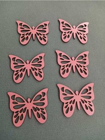 Resim Dekoratif Boyanabilir Kelebekler Ahşap Mdf Duvar Dekorasyonu 