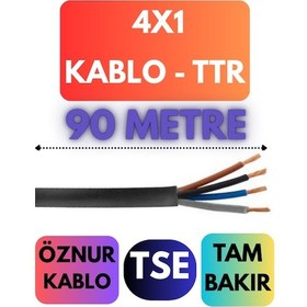 Resim Öznur 4x1 Ttr Kablo Metre Seçenekli Siyah - 90 Metre 