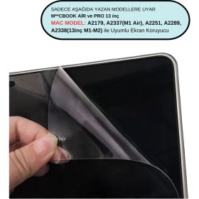 Resim McStorey Macbook Air Pro Ekran Koruyucu 13inç M1-M2 A2251 A2289 A2338 A2179 A2337 Uyumlu Mat 