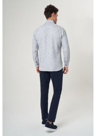 Resim Bisse Erkek Regular Fit Uzun Kollu Flanel Gömlek Mavi Gm23y231072 D35 Mavi 