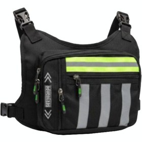 Resim SEVENTEEN 4983 Motosiklet ve Bisiklet Kullanıcıları İçin Unisex Reflektörlü 3 Bölmeli Göğüs Çantası 
