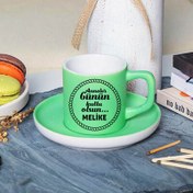 Resim Yeşil Renk Anneler Günü İsimli Kahve Fincanı 