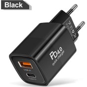 Resim Pd 20 W Usb C Şarj Cihazı Pd Hızlı Şarj Duvar Şarj Cihazı İphone Uyumlu 14 13 Xiaomi Eu Plug Black 1 Adet 