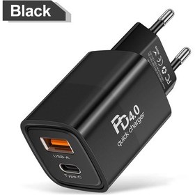 Resim Pd 20 W Usb C Şarj Cihazı Pd Hızlı Şarj Duvar Şarj Cihazı İphone Uyumlu 14 13 Xiaomi Eu Plug Black 1 Adet 
