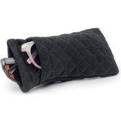 Resim Moveevo Siyah Çift Lensli Gözlük Çantası: Otomatik Kapanır, Darbeye Dayanıklı, Mikrofiber Kadife, Temizleme Bezi İçeren Taşınabilir Depolama Çantası 