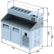 Resim Galleyz Make Up Buzdolabı - 2 Kapılı - Granit - Yüksek 150X80X108/150 cm 