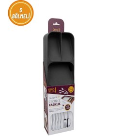 Resim Decobella 5 Bölmeli Çekmece Kaşıklık 39 X 11 Cm, Antrasit - Antrasit 