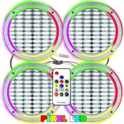 Resim Poke Pixel Ledli 16cm Hoparlör Kapak Gümüş 4 Adet Poke 
