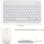 Resim Taşınabilir Kablosuz Klavye Fare Seti, Sessiz ve Şarj Edilebilir, Çift Güç USB/Pil, 150mAh Lityum Polimer, Type-C Şarj, iPad, Tablet, Dizüstü Bilgisayar, Ofis Bilgisayarı için - Şarj Cihazı Dahil Değil 