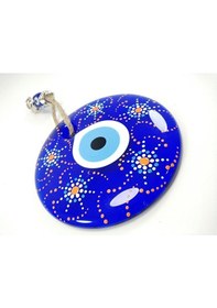 Resim Nazar Boncuğu Duvar Dekoru El Yapımı Cam Hediyelik Eşya 13 Cm 