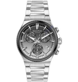 Resim Quantum Pwg1195.360 Quartz Çelik Gri Siyah Kadran Safir Cam 10 Atm 41 Mm Erkek Kol Saati Gri 