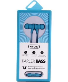 Resim Karler Bass Kr-207 Mıknatıslı Kablolu Kulaklık - Mavi 