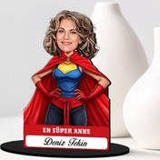 Resim Kişiye Özel En Süper Anne Karikatürlü Biblo 