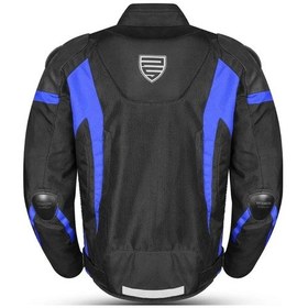 Resim Ebakbak Motosiklet Montu Full Korumalı Titanyum 4 Mevsim Maxdura Hörgüçlü Model Mont Blue 