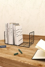 Resim moniev Masa Üstü Kitaplık Metal Kitaplık Çalışma Masası Düzenleyici Ofis Organizer Kitap Düzenleyici 
