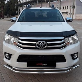 Resim Toyota Hilux 2015 - 2019 Ön Kaput Koruyucu Rüzgarlığı Piano Black 3.2 mm Kalın Plastik 