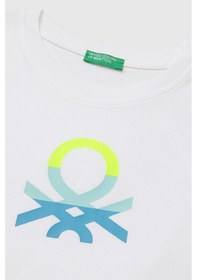 Resim United Colors Of Benetton Erkek Çocuk Logo Baskı Detaylı Yuvarlak Yaka T-shirt Beyaz-pembe 6-14 Yaş-2838 