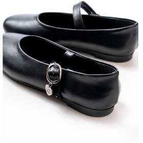 Resim Aska Shoes İnf-324 Baretli Tokalı Günlük Kadın Babet Siyah 