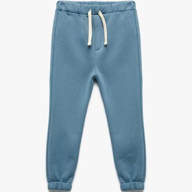 Resim Erkek Bebek Beli Bağcıklı Pamuklu Basic Şardonlu Jogger Eşofman Altı 