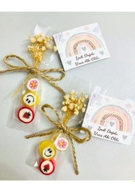 Resim 3'lü Karışık Meyveli Düğün, Babayshower, Doğum Günü, Mevlit, Nikah, Nişan Şekeri 10 Adet 