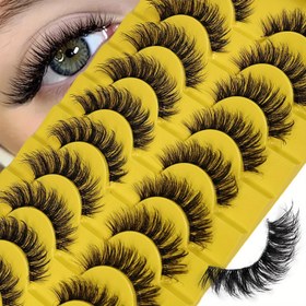 Resim 10/20 Set Doğal, Yumuşak Sahte Kirpikler, Dalgalı Tasarımlar, 3D Hacim, D Kıvrımı ve Şeffaf Bant İçerir. 